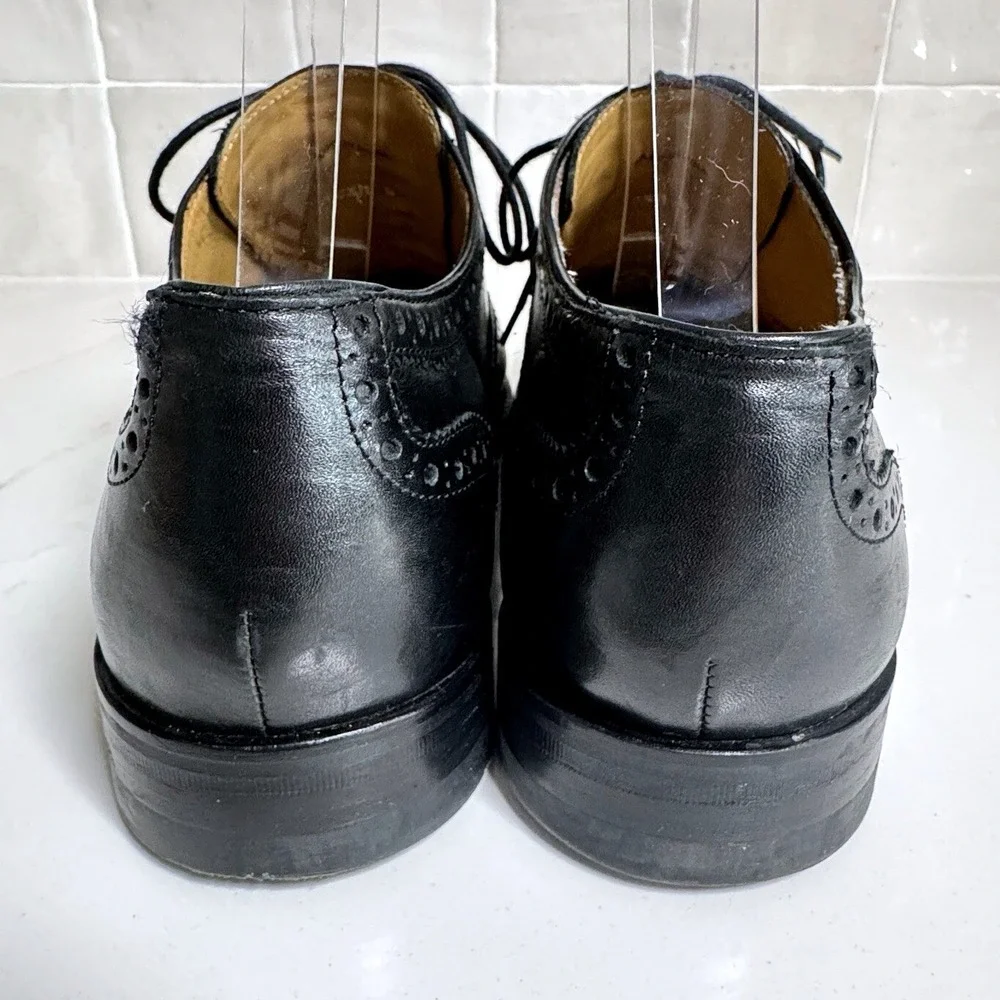 Cole Haan Cambridge‎ Wingtip Oxford Men 10.5 Black Leather Brogue Dress Shoe